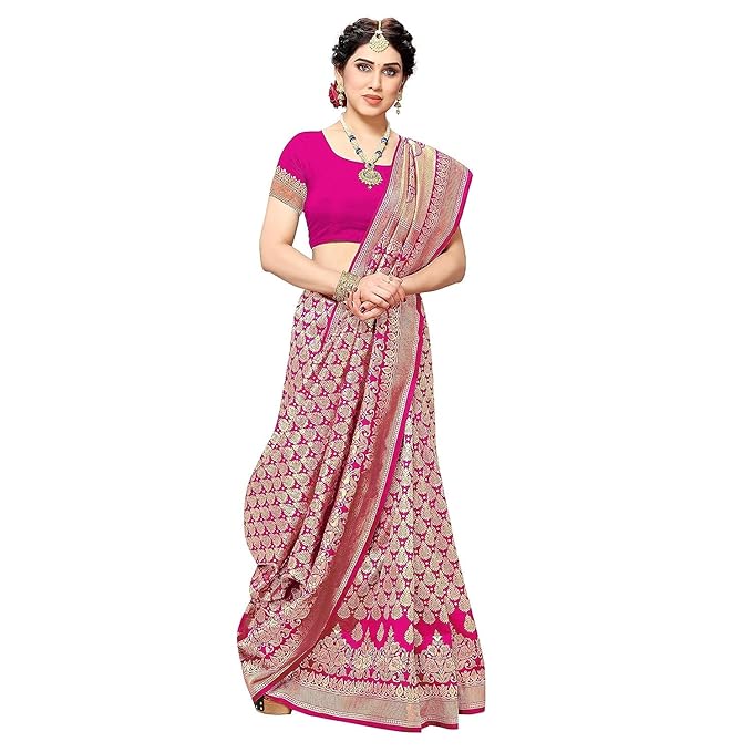 Trendy Banarasi Silk Saree with Blouse