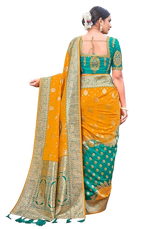 Jacquard Work Woven Saree with Unstitch Blouse Piece