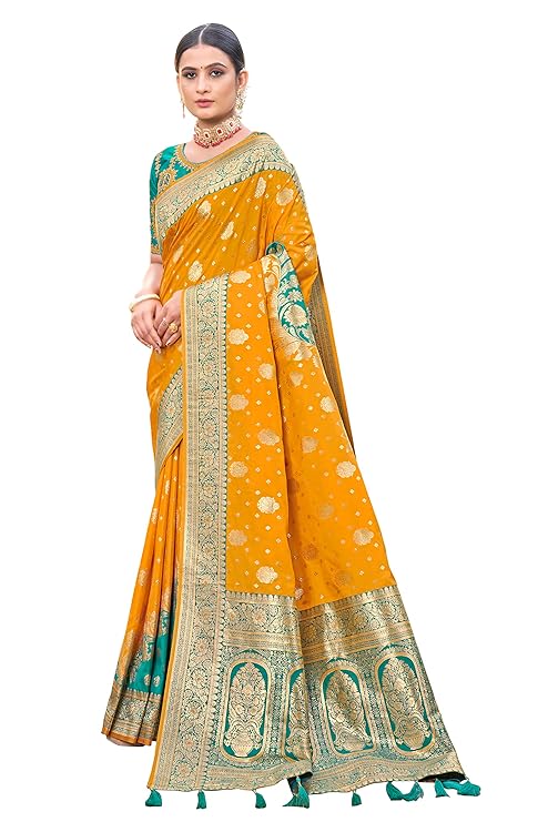 Jacquard Work Woven Saree with Unstitch Blouse Piece