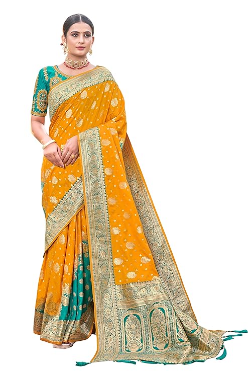 Jacquard Work Woven Saree with Unstitch Blouse Piece